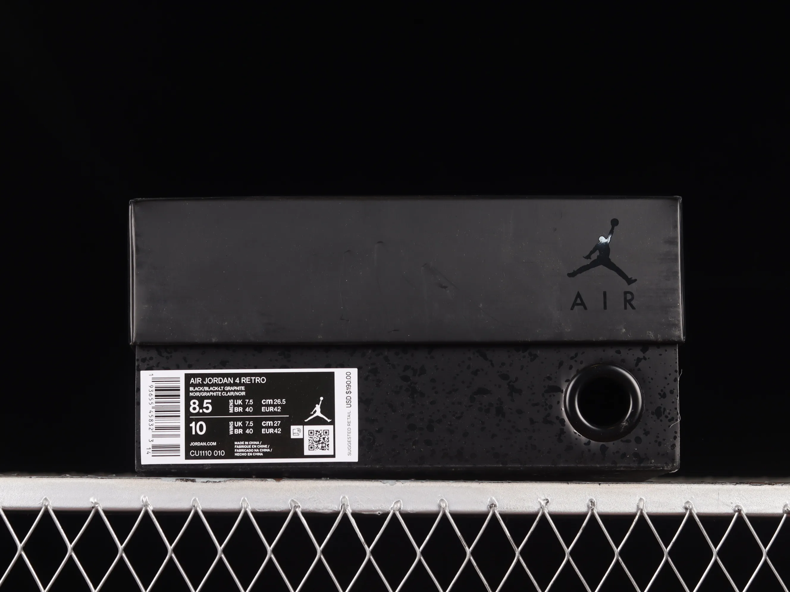 All categories Air Jordan Jordan series basketball shoes Air Jordan 4 LJR version Air Jordan 4 Retro "Black Cat" AJ4 Joe 4 Black Cat First layer frosted CU1110-010